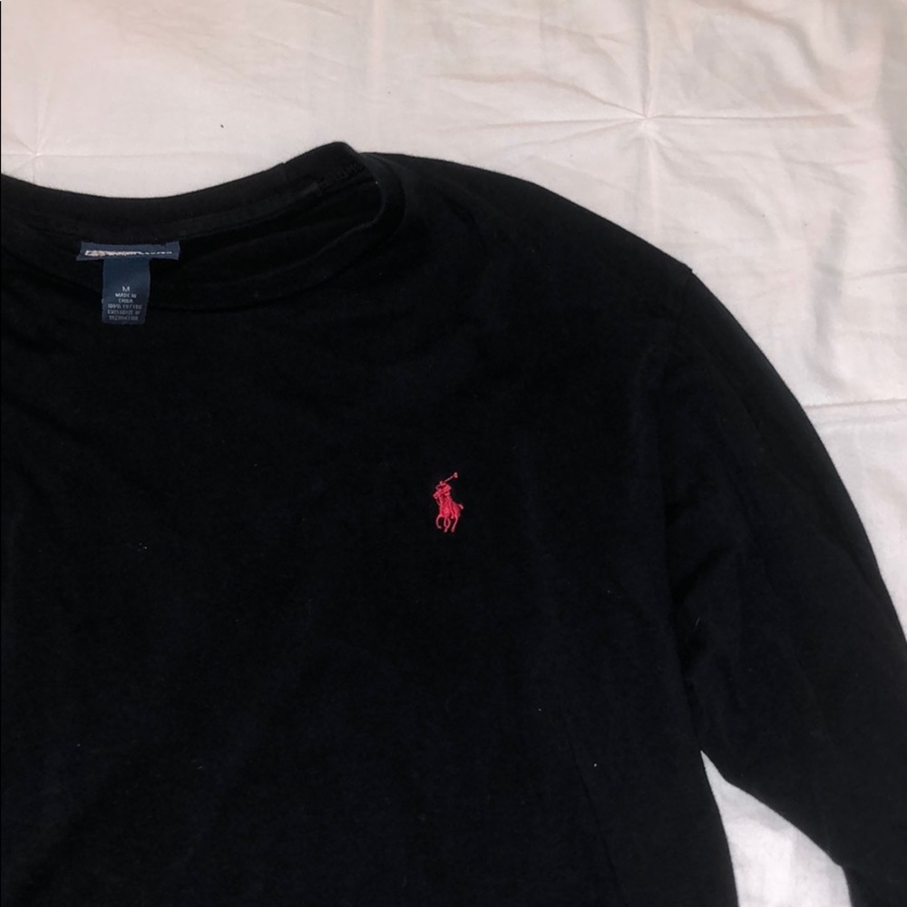 black long sleeve polo by ralph lauren
